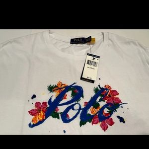 NWT Polo Ralph Lauren Mens Classic SS T Shirt White Floral Size 2XLT